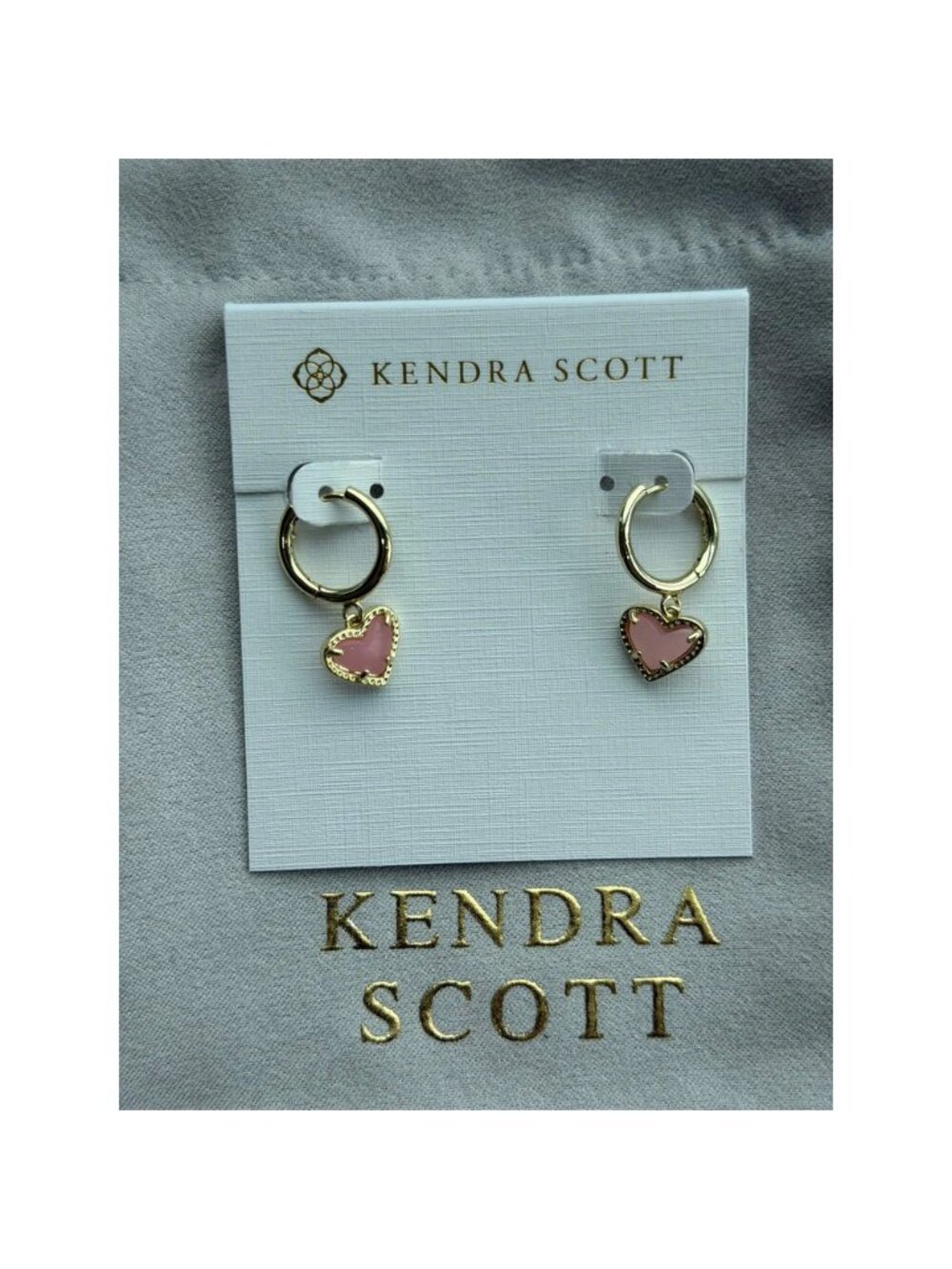 Kendra Scott Pink Heart Pendant Earrings